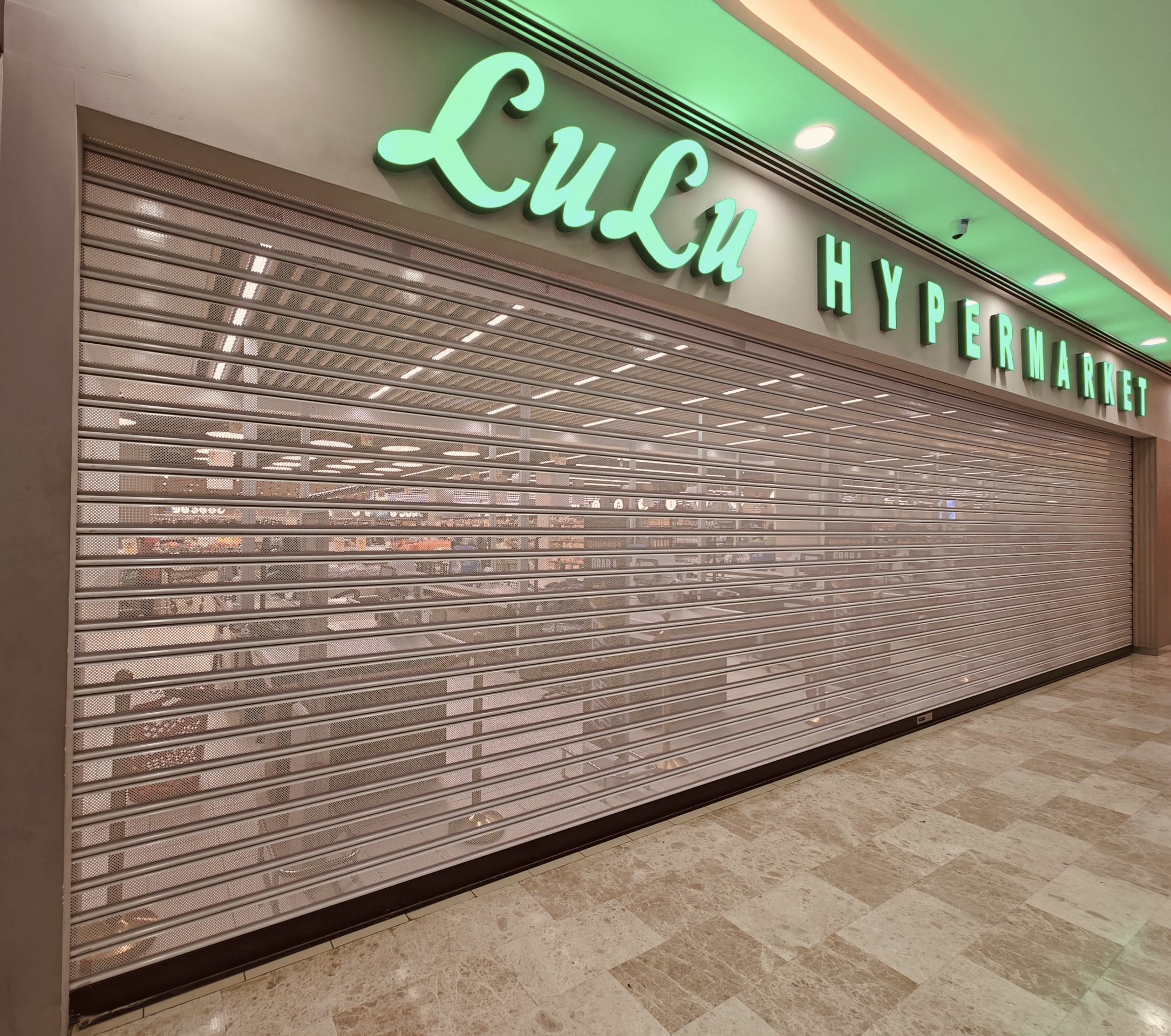 Automatic commercial rolling shutters installed by Glide Master