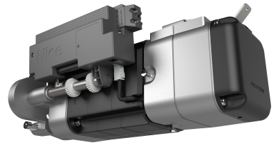 Side drive motor option for rolling shutters